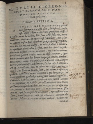 Epistolae ad Atticum, ad M. Brutum, ad Quinctum fratrem, cum correctionibus Pauli Manutii