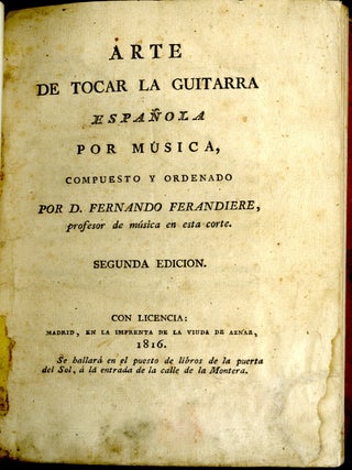 Arte de Tocar la Guitarra Española por Musica, Compuesto y Ordenado