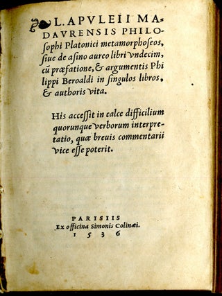 Metamorphoseos, sive de asino aureo libri undecim
