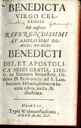 Benedicta Virgo Cellensis sub auspiciis Reverendissimi et Amplissimi Domini