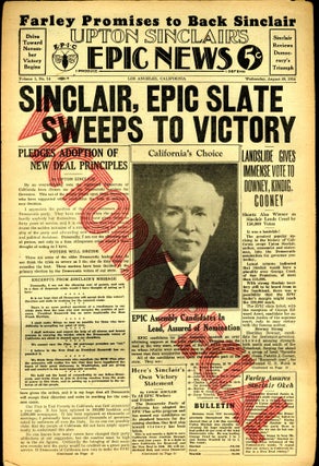 Upton Sinclair's End Poverty Paper, EPIC (End Poverty in California) News