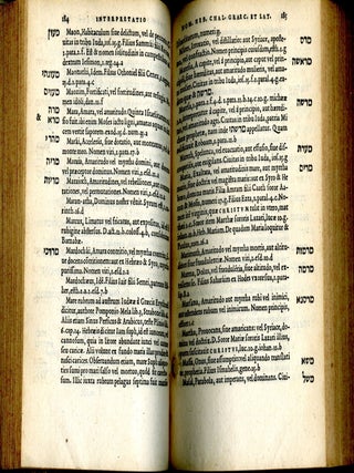 Hebraea, Chaldaea, Graeca et Latina nomina virorum, mulierum, populorum, idolorum, urbium, fluuiorum, montium, caeterorúmque locorum quae in Bibliis leguntur, restituta, cum Latina interpretatione