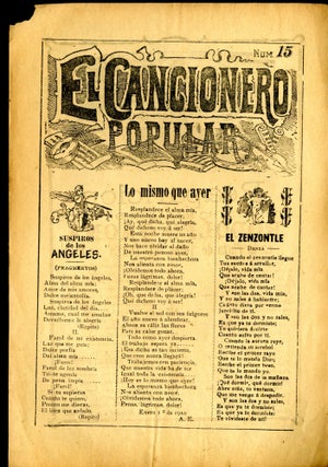 Item #047011 El Cancionero Popular Num. 15 - Reaparacion del Diestro Matador de Toros Rodolfo...
