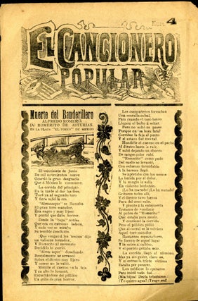 Item #047025 El Cancionero Popular Num. 4. Muerte del Banderillero. Guadalupe Posada Jos&eacute
