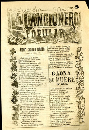Item #047026 El Cancionero Popular Num. 5. Gaona se Muere y No. Guadalupe Posada Jos&eacute