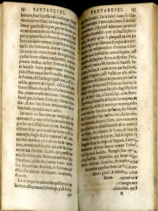 Les Oeuvres de M. François Rabelais, Docteur en Medecine. Contenant la vie, faicts, & dits heroiques de Gargantua & de son fils Pantagruel. Avec la Prognostication Pantagrueline