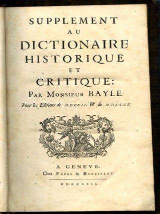 Dictionaire (Dictionnaire) Historique et Critique