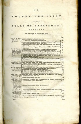 Rotuli parliamentorum: ut et petitiones, et placita in parliamento Tempore Edwardi R.I....Henry VII (Rolls of Parliament 1278-1503)