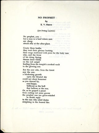 Item #047128 No Prophet. Hertz K. V