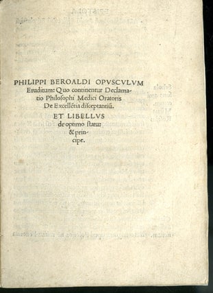 Declamatio Philosophi, Medici, Oratoris