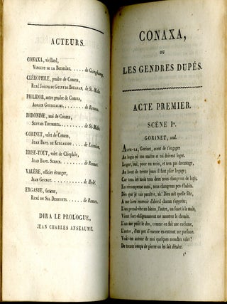 L'assemblée de Famille, Comédie; Le Dissipatuer; Conaxa ou les Gendres Dupées; Eugenie; Les Querelles des Deux Freres; L'Amant Timide; Les Sabots; Cendrillon Opéra-Féerie en Trois Actes et en Prose; Hiipomene et Atalante
