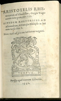 Aristotelis Rhetoricorum ad Theodecten, libri III