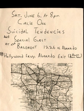 Circle One - Suicidal Tendencies Flyer: At The Basement on Alvarado, 1981