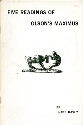 Item #047234 Five Readings of Olson's Maximus. Davey Frank