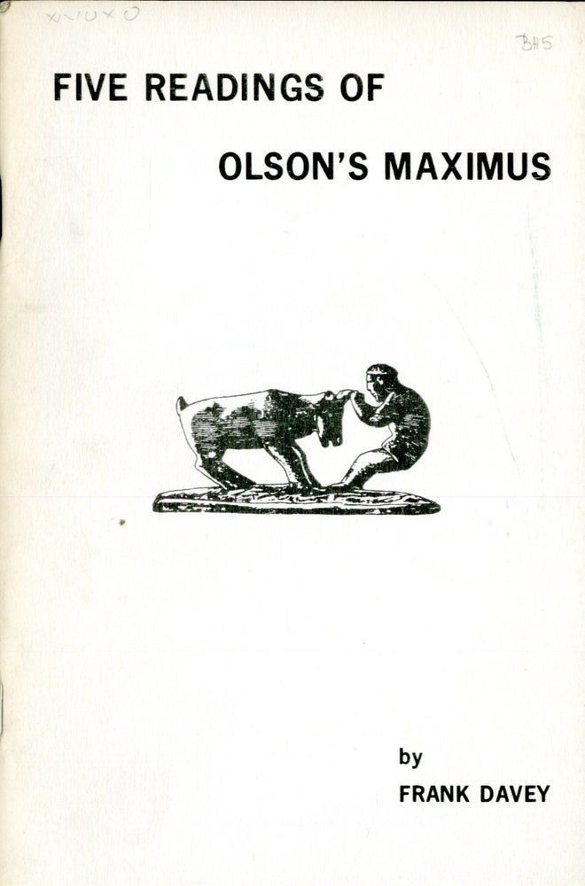 Item #047234 Five Readings of Olson's Maximus. Davey Frank.