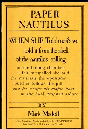 Item #047281 Paper Nautilus. Madoff Mark