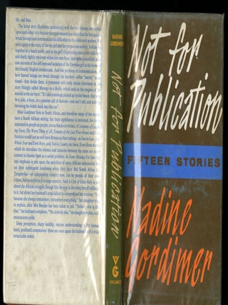Item #047283 Not for Publication: Fifteen Stories. Gordimer Nadine