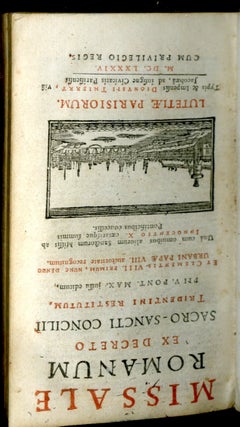 Missale Romanum ex Decreto Sacro Sancti Concilii Tridentini Restitutum