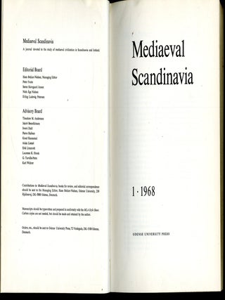 Mediaeval Scandinavia: A journal devoted to the study of mediaeval civilization in Scandinavia and Iceland Issued 1-12 and supplements 1-3