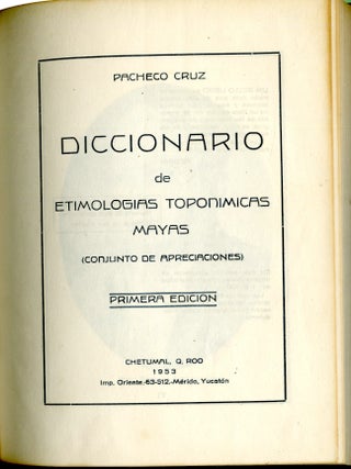 Diccionario de Etymologias Toponomicas Mayas