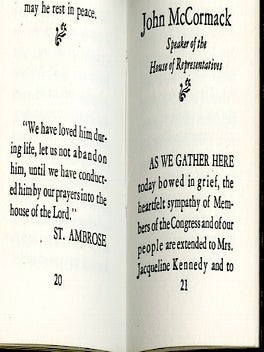Eulogies to the late President, John Fitzgerald Kennedy, Delivered in the Rotunda of the United States Capitol, November 24, 1963