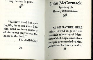 Eulogies to the late President, John Fitzgerald Kennedy, Delivered in the Rotunda of the United States Capitol, November 24, 1963