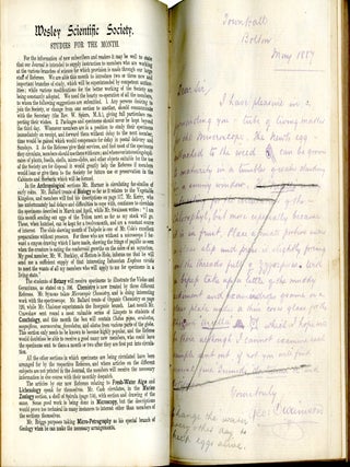 The Wesley Naturalist Journal of the Wesley Scientific Society Vol I & II (1887-1888)