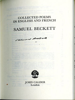 Collected Poems in English and French