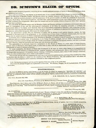 Item #048157 Dr. M'Munn's Elixir of Opium, McMunn's Lubricating Compound and Physician Circular....