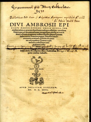 Omnia Opera (Divi Ambrosii Episcopi Mediolanensis)