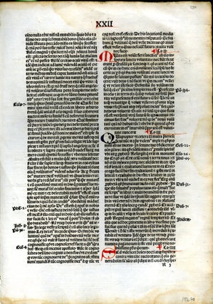 Item #048268 De trinitate; De civitate dei (single incunable leaf). Aurelius Augustinus