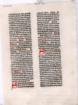 Item #048272 Summa de virtutibus et vitiis (single incunable leaf). Guilelmus Peraldus, William...