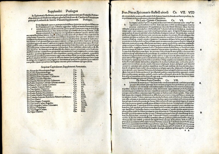 Item #048287 Opera Latina. Ed: Sebastian Brant (group ofthree incunable leaves). Francesco Petrarca.