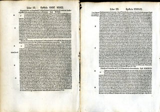 Item #048289 Opera Latina. Ed: Sebastian Brant (group of four incunable leaves). Francesco Petrarca