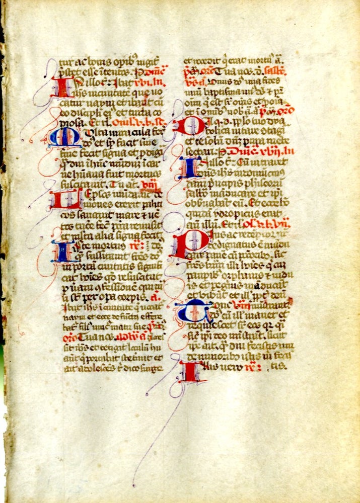 Item #048296 Manuscript leaf on vellum from a Book of Hours. anon.