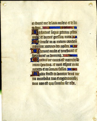 Item #048297 Manuscript leaf on vellum from a Book of Hours. anon