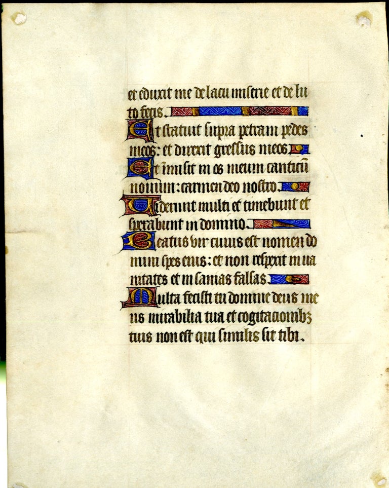Item #048297 Manuscript leaf on vellum from a Book of Hours. anon.