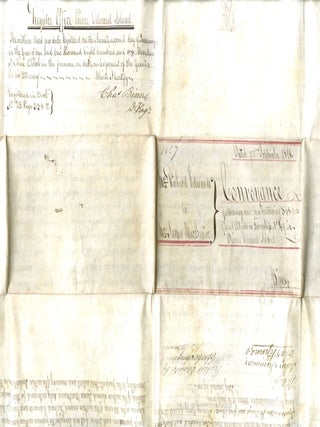 Prince Edward Island. A group of 7 land documents, conveyances and colored plans