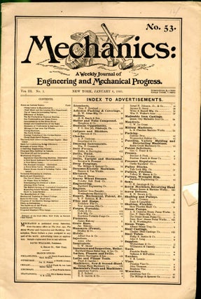 Item #048314 Mechanics: A Weekly Jornal of Engineering and Mechanical Progress No. 53, January 6,...