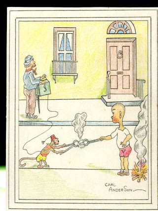 Item #048320 Original Color Drawing of Comic Character Henry (with monkey). Carl Thomas Anderson,...