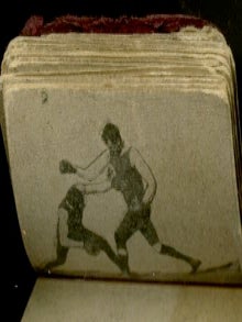 Pair of turn of the century flip books. Boxing and Dancing