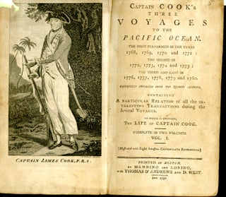 Captain Cook's three voyages to the Pacific Ocean : the first performed in the years 1768, 1769, 1770, and 1771, the second in 1772, 1773, 1774, and 1775, the third and last in 1776, 1777, 1778, 1779, and 1780