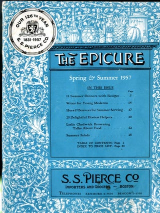 Item #048597 The Epicure Spring & Summer 1957. S S. Pierce