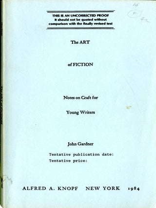 Item #048616 The Art of Fiction: Notes on Craft for Young Writers. John Gardner