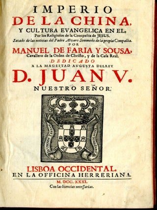 Imperio de la China y Cultura Evangelica en El, por los religiosos de la propia Compañia