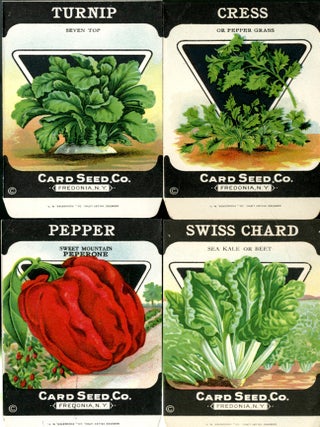 Item #048670 Four Card Seed Co. Lithographed Seed Packets (Empty) Turnip, Cress, Swiss Chard,...