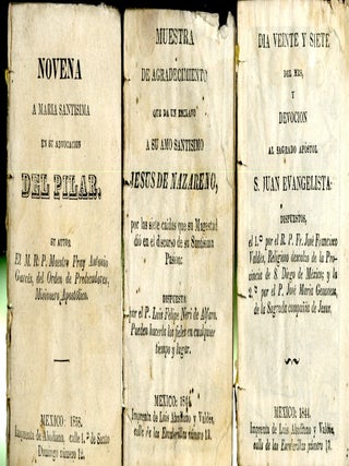 Item #048673 Three Mexican Religious Chapbooks with Engravings published by Abadiano: Novena a...