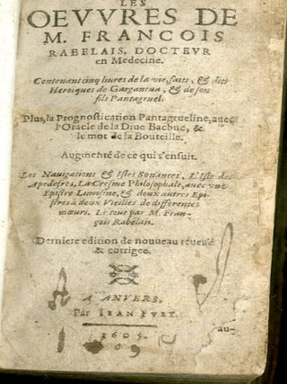 Les Oeuvres de M. François Rabelais, Docteur en Medecine