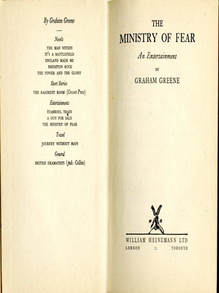 The Ministry of Fear: An Entertainment
