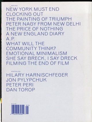 Paper Monument: A journal of contemporary art. Number One, Fall 2007